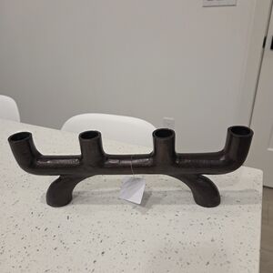 Black Metal Candle Holder . Set Of 2 .